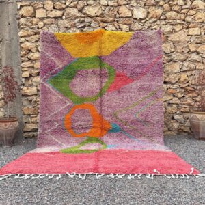 Amazigh Berber Colorful Abstract Tribal Area Rug Handmade Carpet