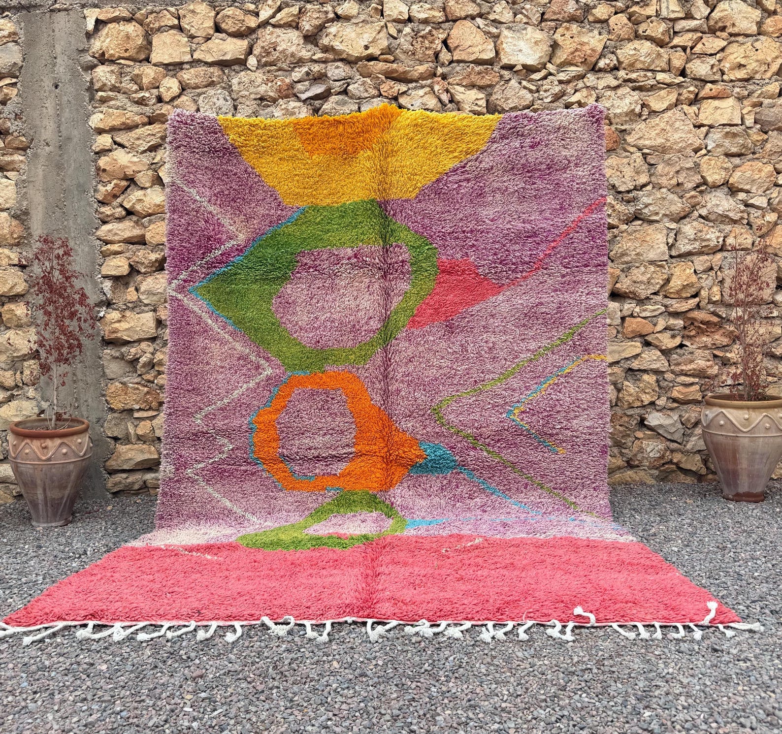 Amazigh Berber Colorful Abstract Tribal Area Rug Handmade Carpet