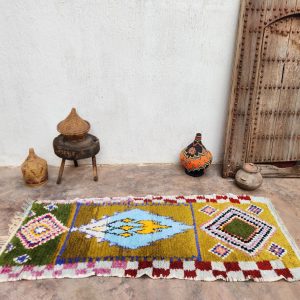 Berber Boucherouite Colorful Handmade Runner Rug with Hallway Style
