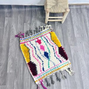 Berber Handmade Wool Mini Rug for Amazigh Style Decor