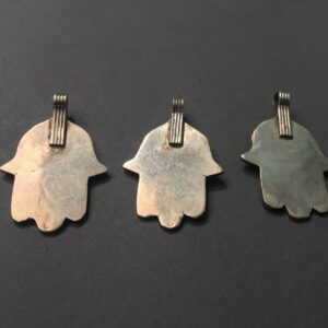 Berber Silver Enamel Khamsa Necklace with Handmade Pendant