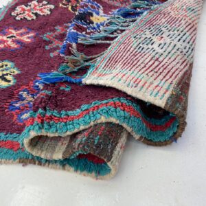 Berber Boucherouite Rugs with Amazigh Design Colorful Rug