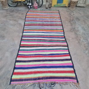 Berber Vintage Handwoven Multicolored Blanket SIZE 3.40 cm 1.38 cm
