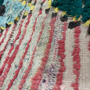 Berber Vintage Geometric Wool Runner Rug Colorful Handwoven