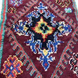 Berber Boucherouite Rugs with Amazigh Design Colorful Rug