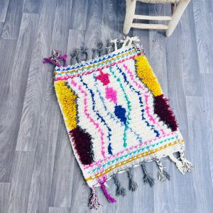 Berber Handmade Wool Mini Rug for Amazigh Style Decor