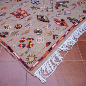 Berber Handwoven Taznakht Wool Rug With Natural Artisan Design