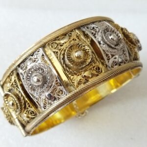 Berber Oriental Vermeil Bracelet with Lune and Soleil Motifs