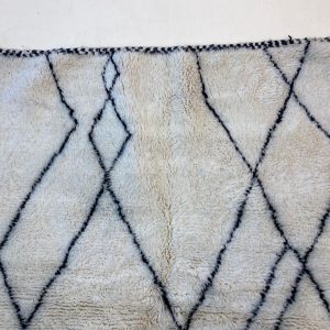 Berber Boho Checkered Wool Cotton Hand Knotted Rug