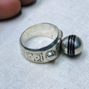Amazigh Berber Tuareg Silver Ring with Traditional Engraving