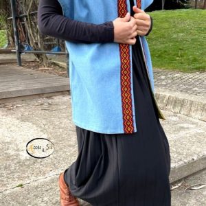 Berber Gilet Inspired Obi Belt with Amazigh Embroidery Design