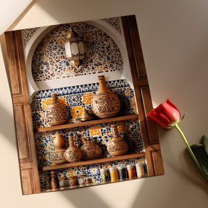 Berber Gourd Shelf Zellige Kitchen Print Wall Art