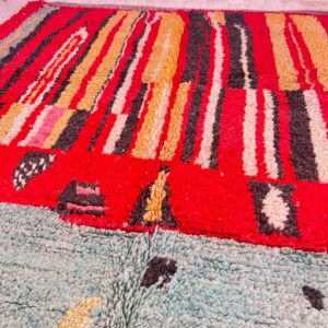 Amazigh Berber Beni Ourain Wool Rug with Boho Home Decor