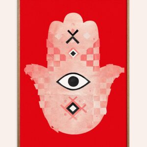Amazigh Khamsa Protection Symbol Wall Art Poster Design