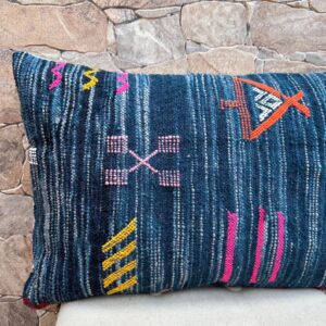 Berber Handwoven Wool Pillow Cover with Traditional Amazigh Symbols