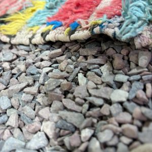 Berber Vintage Geometric Wool Runner Rug Colorful Handwoven