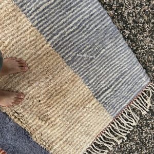Berber Abstract Terracotta Gray Wool Rug Handmade Geometric Design