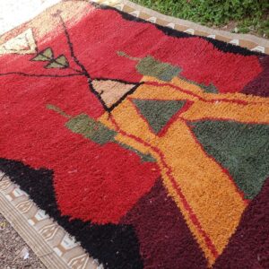 Amazigh Berber Handmade Wool Rug With Geometric Heritage Design
