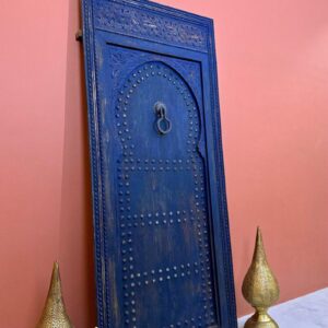 Berber Amazigh CUSTOM STUDDED DOOR Blue Wooden Chefchaouen Design
