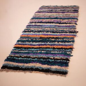 Colorful Berber Amazigh Boucharouite Wool Runner Tribal Rug