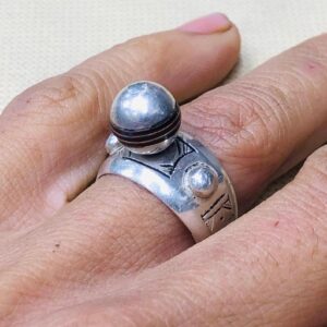 Amazigh Berber Tuareg Silver Ring with Traditional Engraving