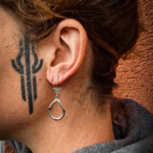 Amazigh Tuareg White Brass Vintage Drop Earrings Unique