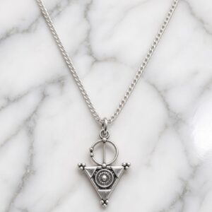 Amazigh Yaz Symbol Sterling Silver Berber Fibula Pendant Necklace