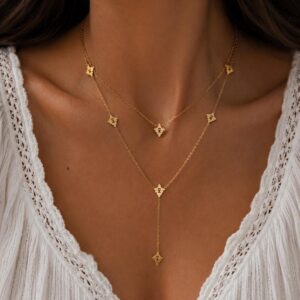 Amazigh Berber Gold Plated Triangle Necklace Stainless Steel Jewelry