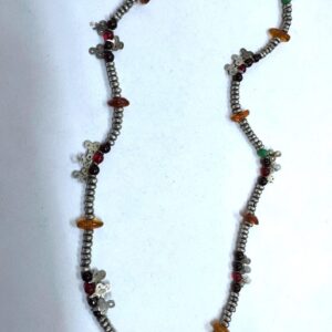 Berber Silver Tasbih Necklace with Amber Beads and Pendants