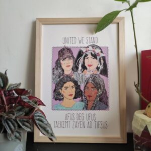 Amazigh Afus deg fus Sorority Poster with Kabyle Cultural Artwork