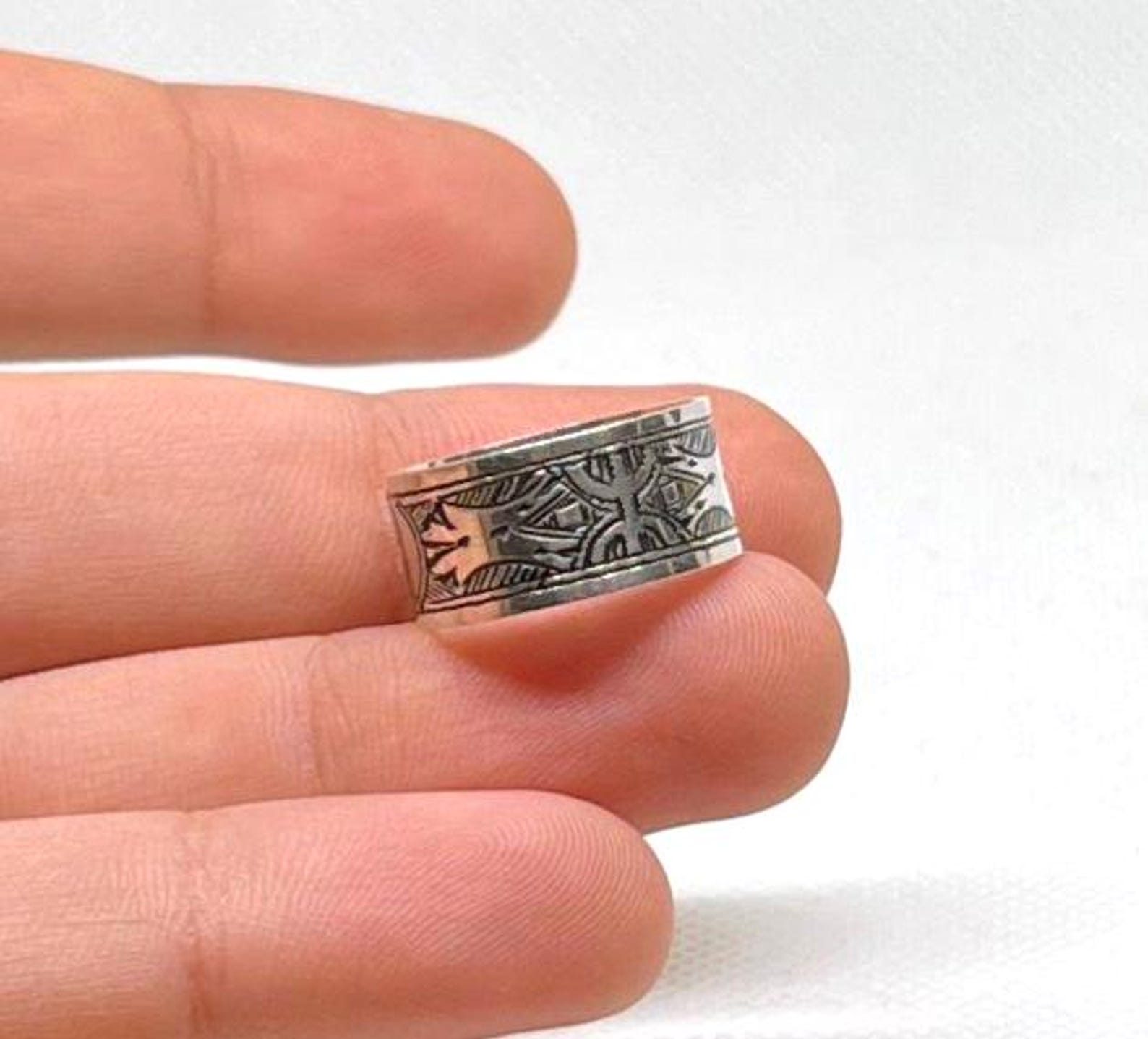 Amazigh Tuareg Yaz Sterling Silver Berber Ring Size 8 Tribal Jewelry