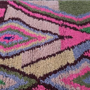 Amazigh Colorful Azilal Abstract Berber Area Rug Together to Create Design