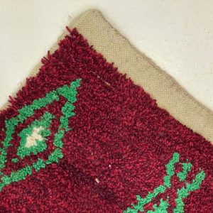 Berber Boujaad Red Geometric Wool Rug Handmade Style