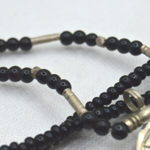 Amazigh Tuareg Berber Turquoise Pendant Black Bead Necklace