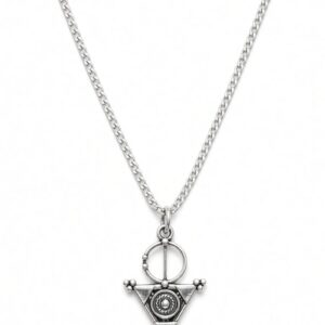 Amazigh Yaz Symbol Sterling Silver Berber Fibula Pendant Necklace