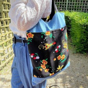 Berber Kabyle Jeans Bag with Amazigh Textile Details