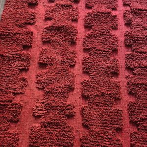 Berber Burgundy Beni Ourain Textured Wool Geometric Rug