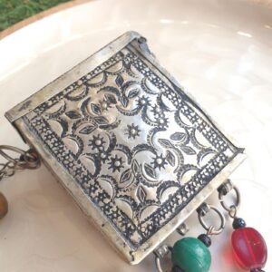 Berber Vintage Maroc Engraved Quran Box Pendant Necklace
