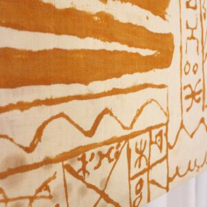 Amazigh Vintage Henna Mounted Chassis Textile Wall Art