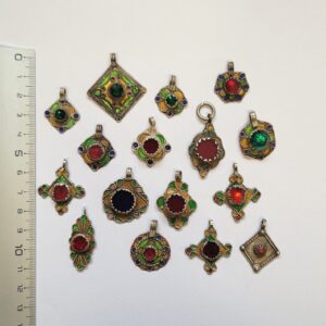 Berber Amazigh Maroc Tifinagh émail verroterie Pendant Necklace