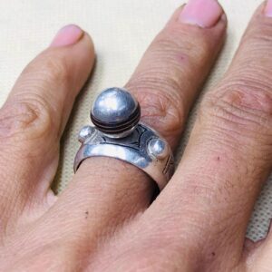 Amazigh Berber Tuareg Silver Ring with Traditional Engraving