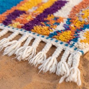 Colorful Berber Boujaad Azilal Wool Handmade Artisan Rug
