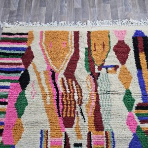 Berber Colorful Beni Ourain Hand Knotted Wool Rug Custom