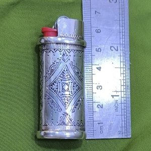 Berber Tuareg Porte Briquet Silver Holder with Engraved Motifs