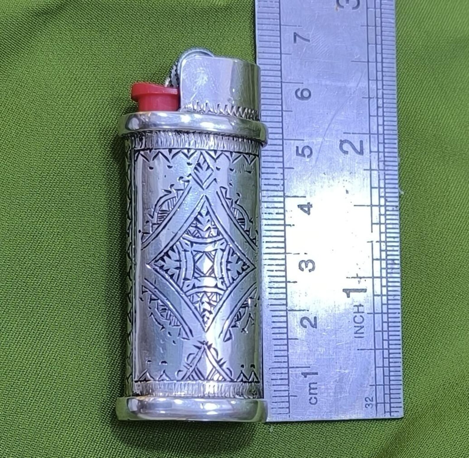 Berber Tuareg Porte Briquet Silver Holder with Engraved Motifs