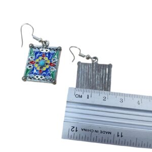 Amazigh Berber Handmade White Metal Earrings with Tribal Motifs