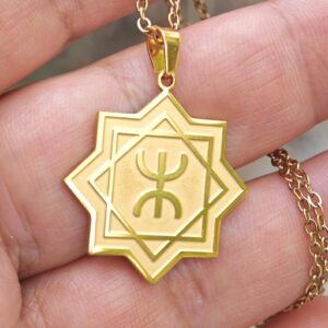 Amazigh Berber Yaz Tifinagh Symbol Stainless Steel Necklace