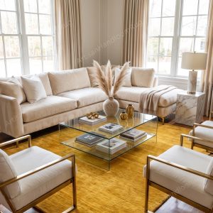 Berber Handloom Saffron Yellow Wool Plush Area Rug