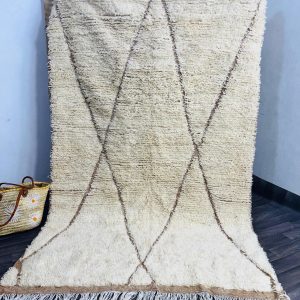 Berber Hand Knotted Beni Ourain Azilal Wool Rug Abstract Design