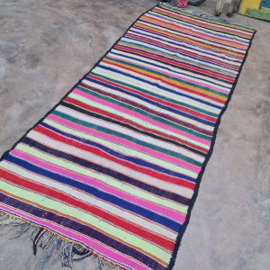 Berber Vintage Handwoven Multicolored Blanket SIZE 3.40 cm 1.38 cm